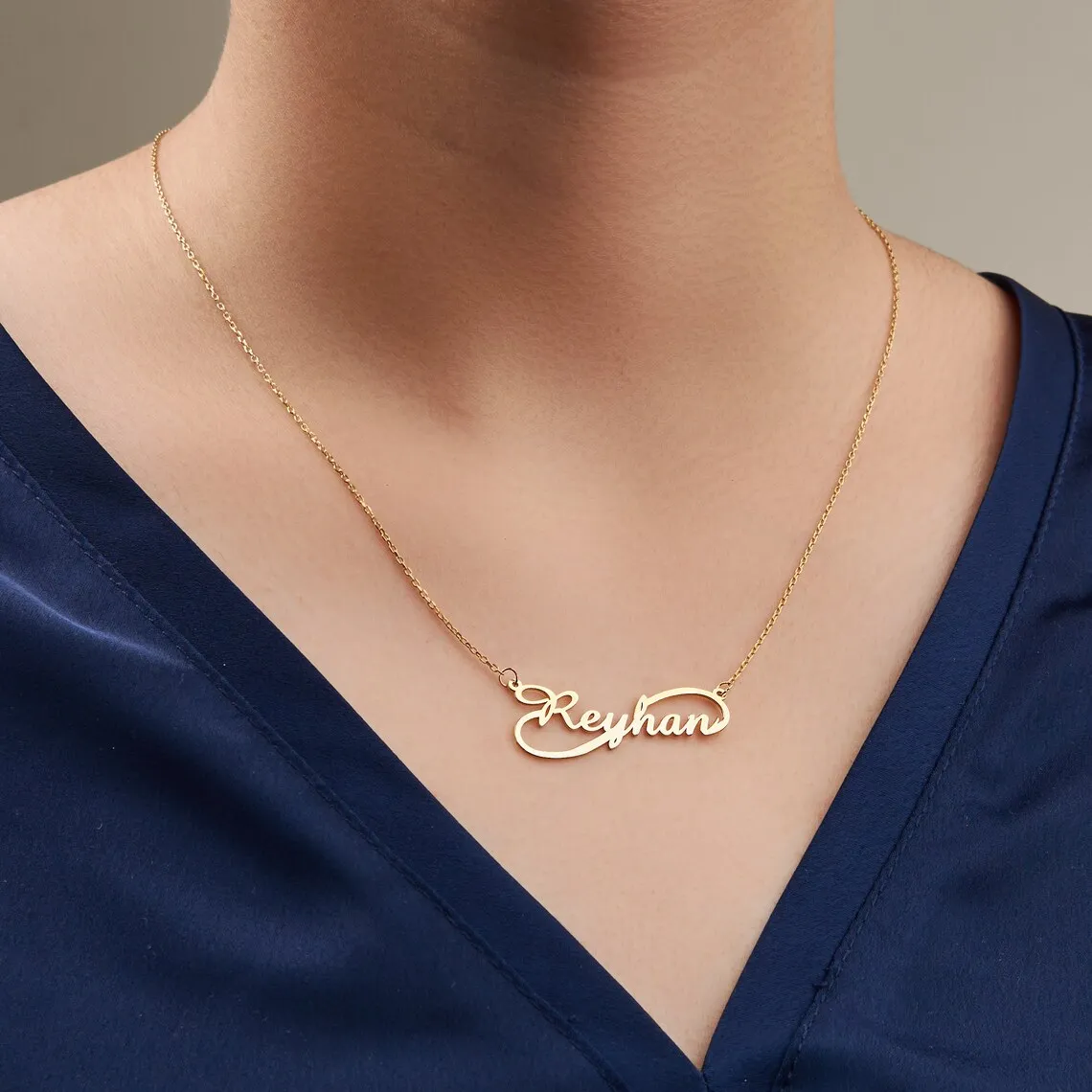 Custom Infinity Name Necklace Women Girl Jewelry Stainless Steel Gold Color Personalized Boho Nameplate Necklace Gifts For Her