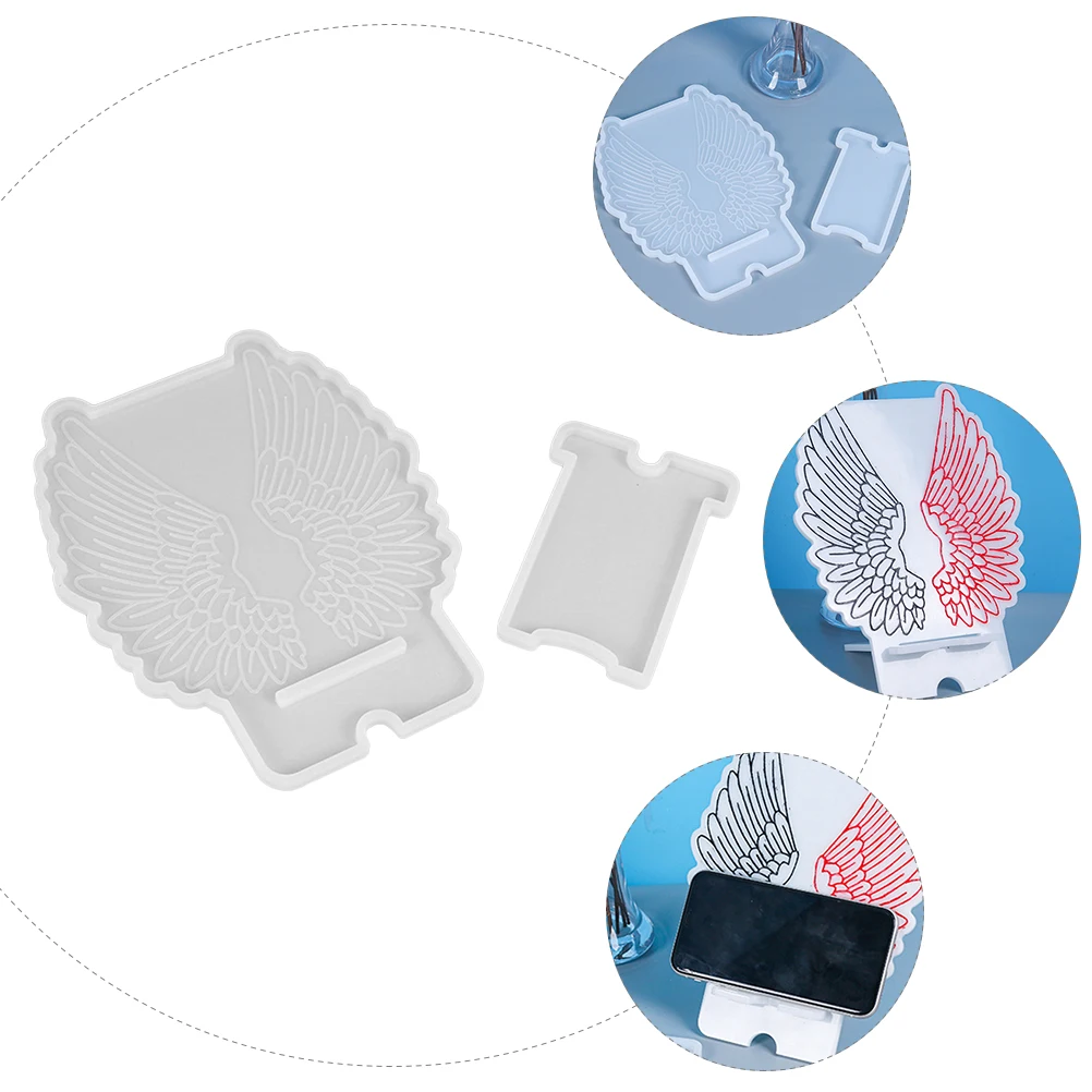 

Mobile Phone Stand Silicone DIY Support Mould Durable Reusable Easy Clean Creative Crystal Epoxy Mold Simple Mold for Crafts