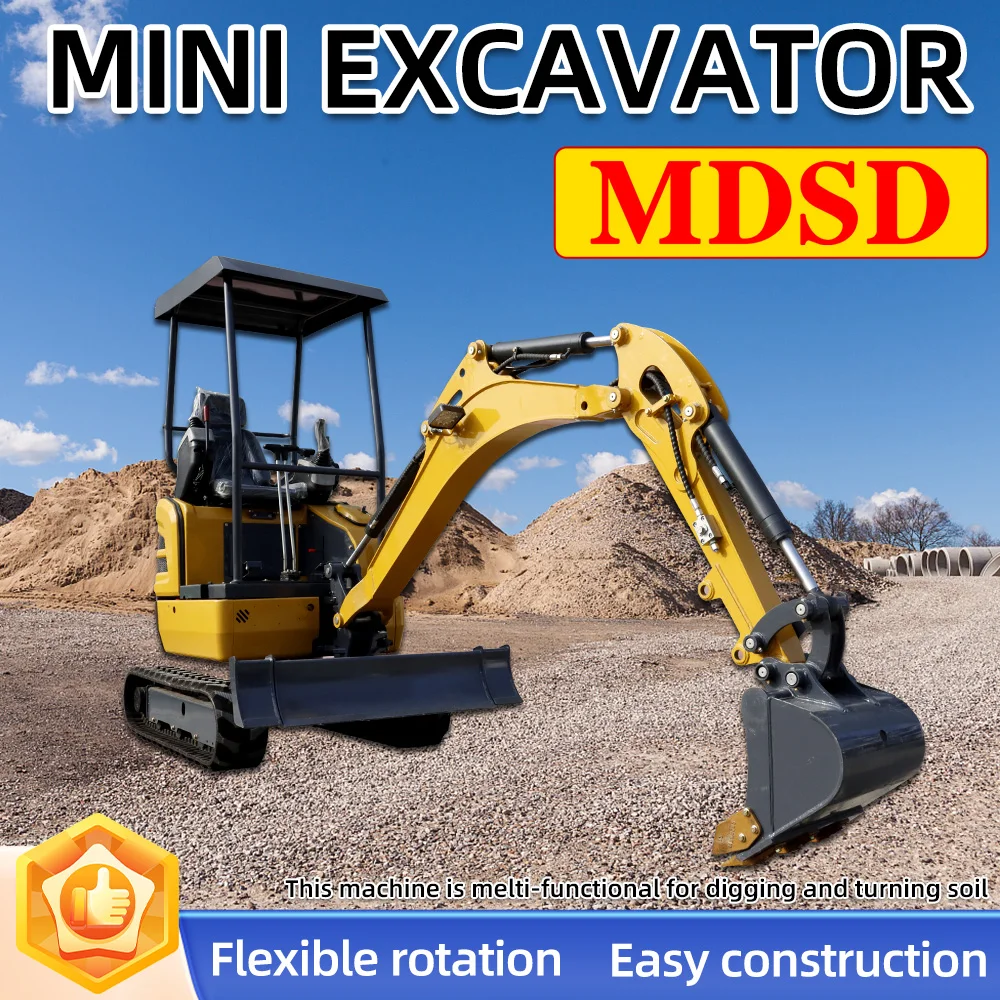 Pengiriman DDP Excavator Mini 1,2 Ton Untuk Kubota Crawler Excavator Kecil Hidrolik Aksesoris Lengkap Mini Excavator Pertanian