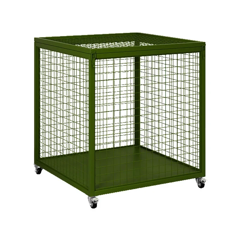 軍用フィールドボックス素材モバイルケージ、ユニバーサルホイールトレイラックグリーンモバイルケージ収納ケージ