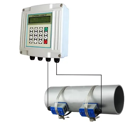External Plug-in Pipe Segment Wall Mounted   sonic Flowmeter Capable of Measuring Temperature
