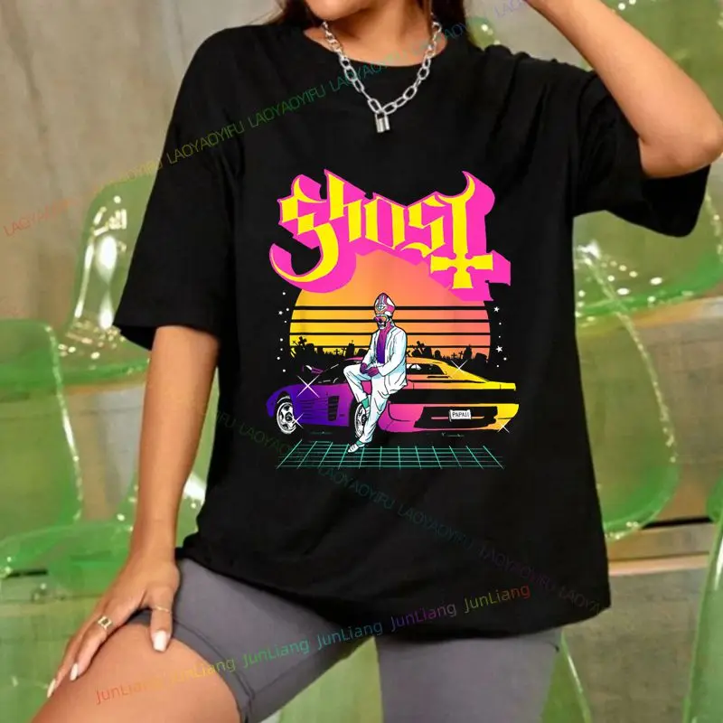 

Новая футболка с рисунком рок-группы Ghost, мужская и женская модная повседневная уличная одежда в стиле рок, летняя футболка с короткими рукавами больших размеров
