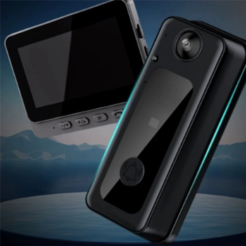 ABGR-Smart Video Doorbell Беспроводная камера, камера внутреннего наблюдения, камера «кошачий глаз», противоугонный мониторинг дверей, 3 дюйма