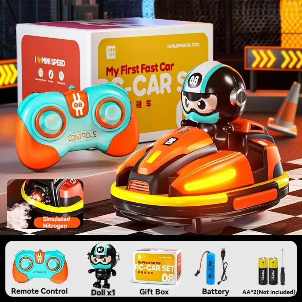 Simulated Nitrogen RC Battle Bumper Car Toy Children's Electric Remote Control Toys Cars Light Multi-player