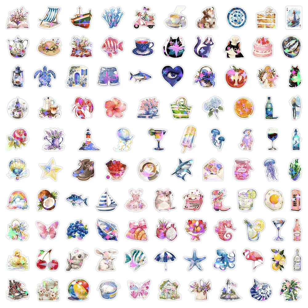 206 قطعة من ملصقات جماليات الألوان المائية - ديكور للمجلات والحرف اليدوية والمشروعات الفنية لتسجيل متجر YourLife