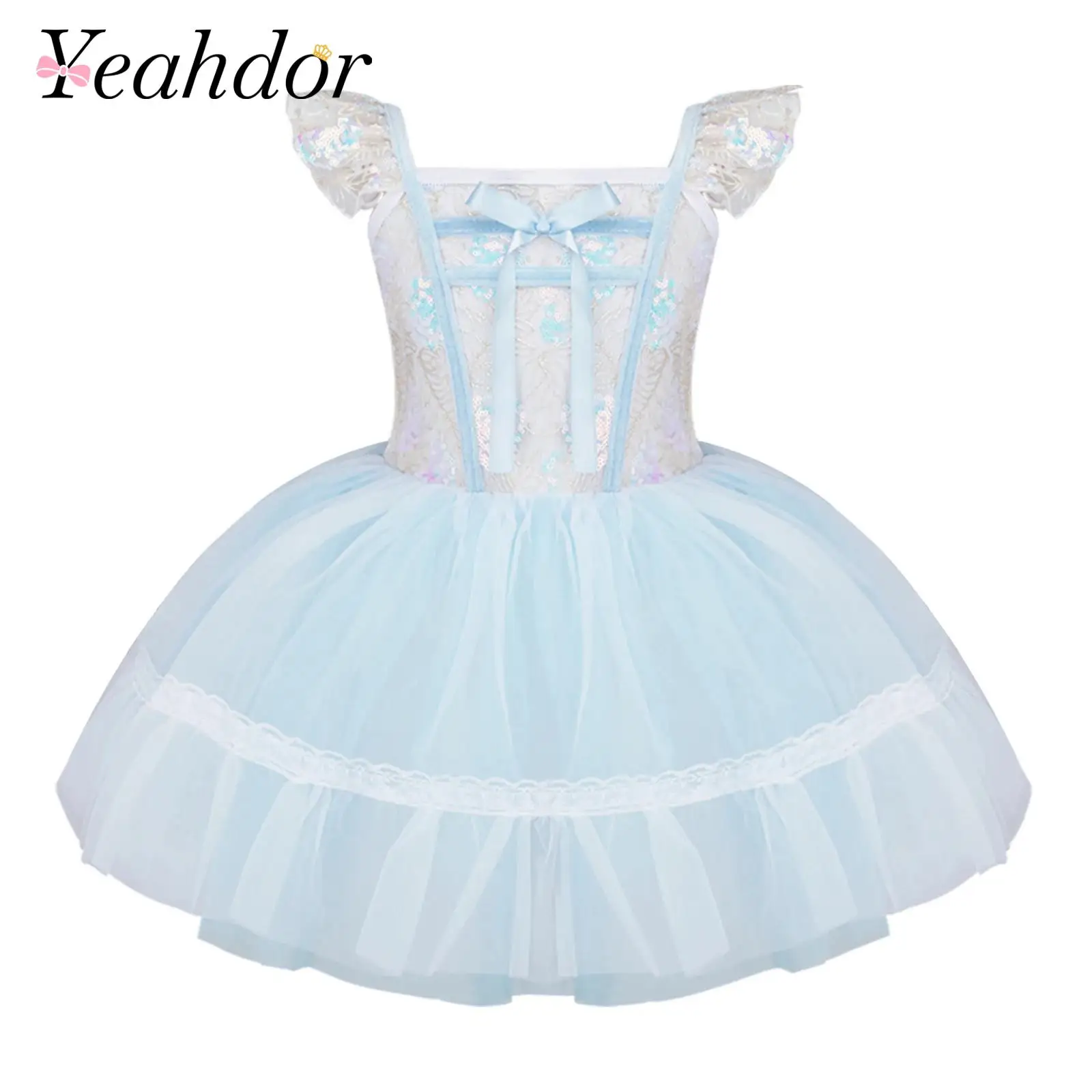 

Kids Dress for Girls Dance Performance Outfit Wedding Party Princess Dresses Sequin Layered Tulle Tutu Dress with Shimmery Cloak