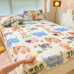 100% Cotton Bedsheets Cartoon Style Fitted Sheet for Kids Room Skin-friendly Mattress Cover постельное белье(No Pillowcase)