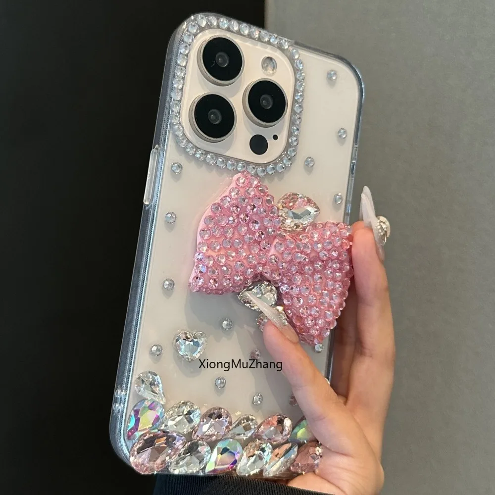 

Fashion Bling Cute Bowknot Rhinestone Custom Case for ZTE Blade A73 Nubia Z60 Z50 Ultra Z50S Pro 50 Lite V50 Vita Woman Cover