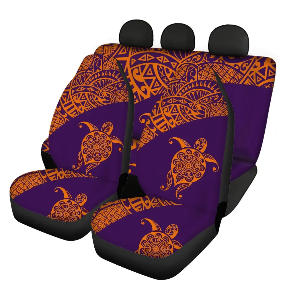 Gradient Print Polynesian Turtle Design Set of 4 Non-skid Auto Front&Back Vehicle Seat Cushion Easy to Install Gifts