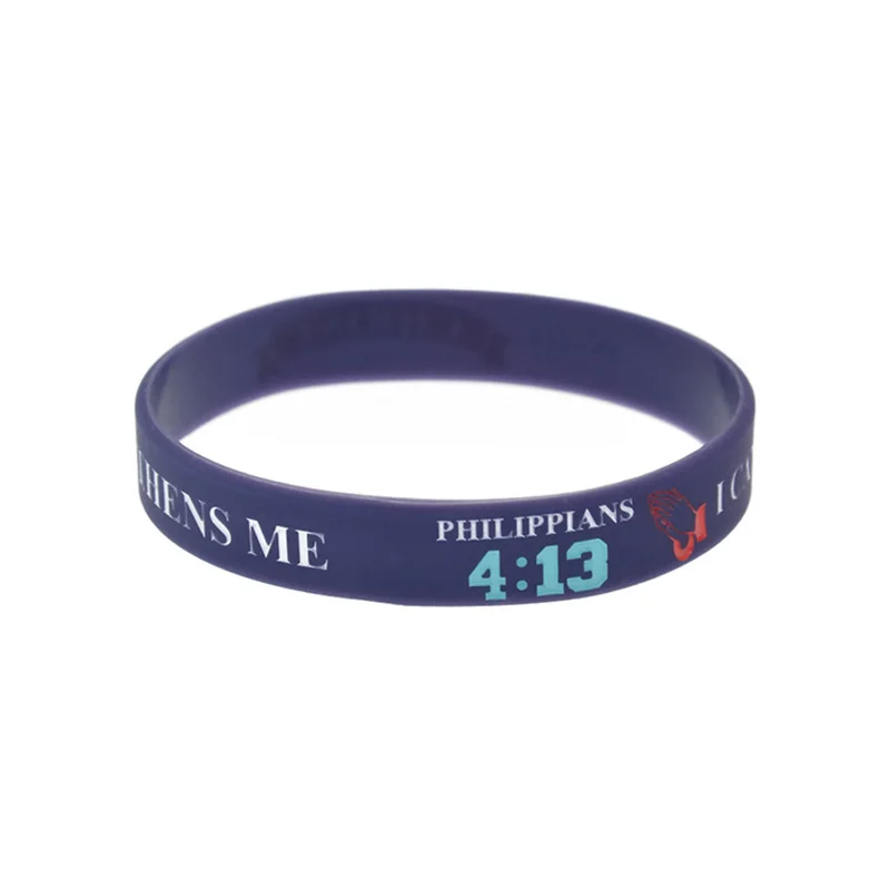50 Pcs Jesus Silicone Wristband Bible Verse Bangle Matthew 17:20 One Corinthians 9:24 Philippians 4:13 Jeremiah 29:11