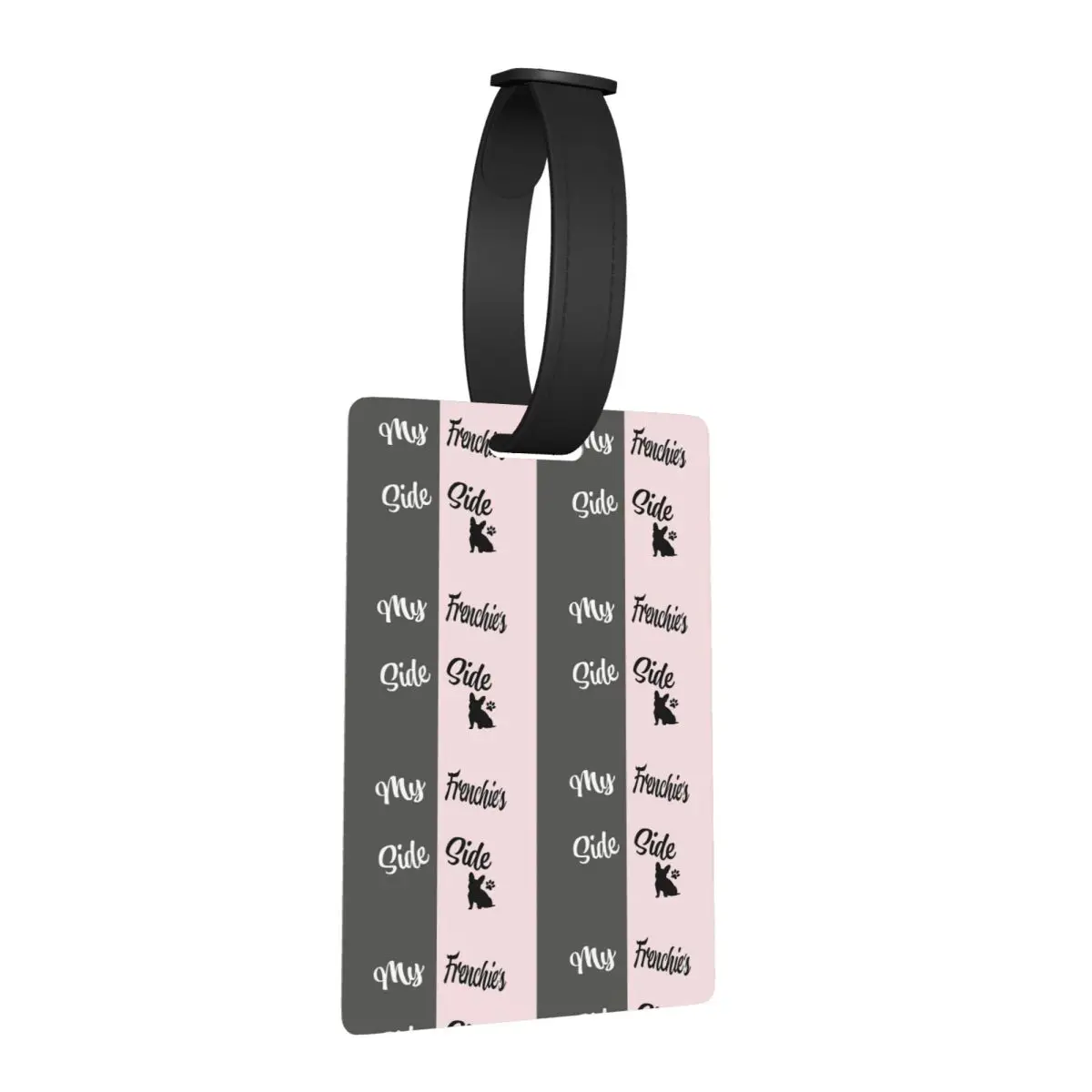 

My Side Frenchie's Side French Bulldog Dog Luggage Tags Suitcase Accessories Baggage Boarding Tag Label Holder ID Name Address