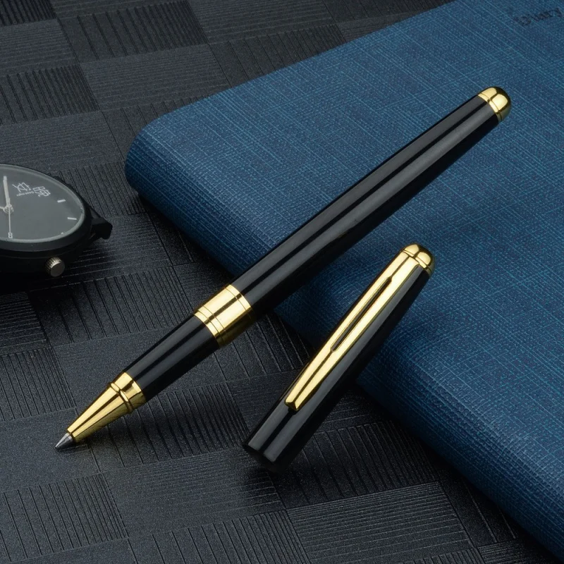 قلم حبر جاف عالي الجودة قلم توقيع الأعمال مادة من الستانلس ستيل أطراف قلم قابلة لإعادة الملء محطة مستلزمات المكتب والدراسة #2