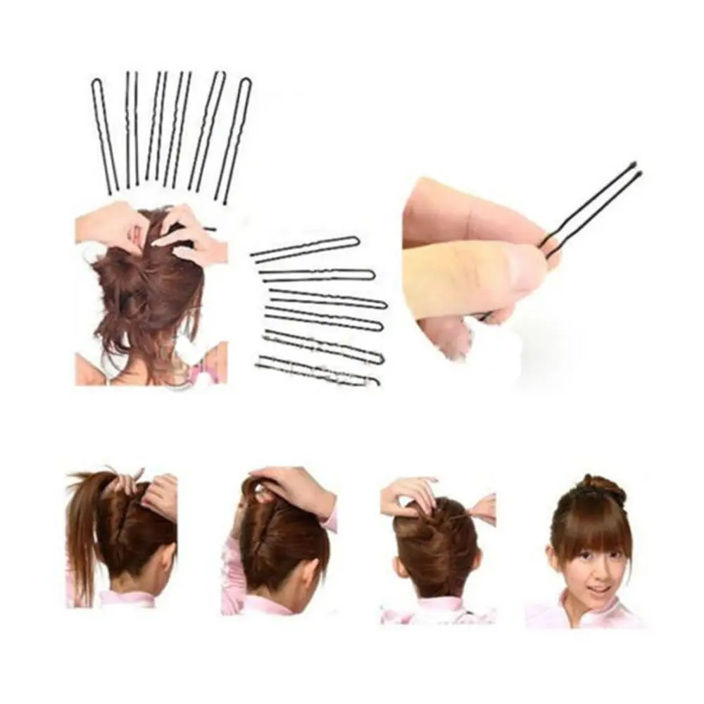 Retro Beauty Wave Simple Design Streamline Practical Black Hair Pins Hair Styling Invisible Hair Clips Hair Barrette