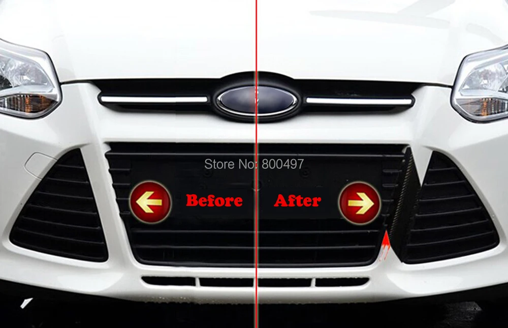 

Creative Carbon Fiber Vinyl Stickers Grill Decorative Decals Shark Teeth Stickers for Ford Focus MK3 2011 2012 2013 2014