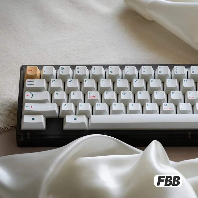 Fbb Minimalista Braun Estilo Teclado Key Cap, Original, Sublimação Térmica, Pbt, Estilo Bauhaus, Personalizado, 152 Chaves