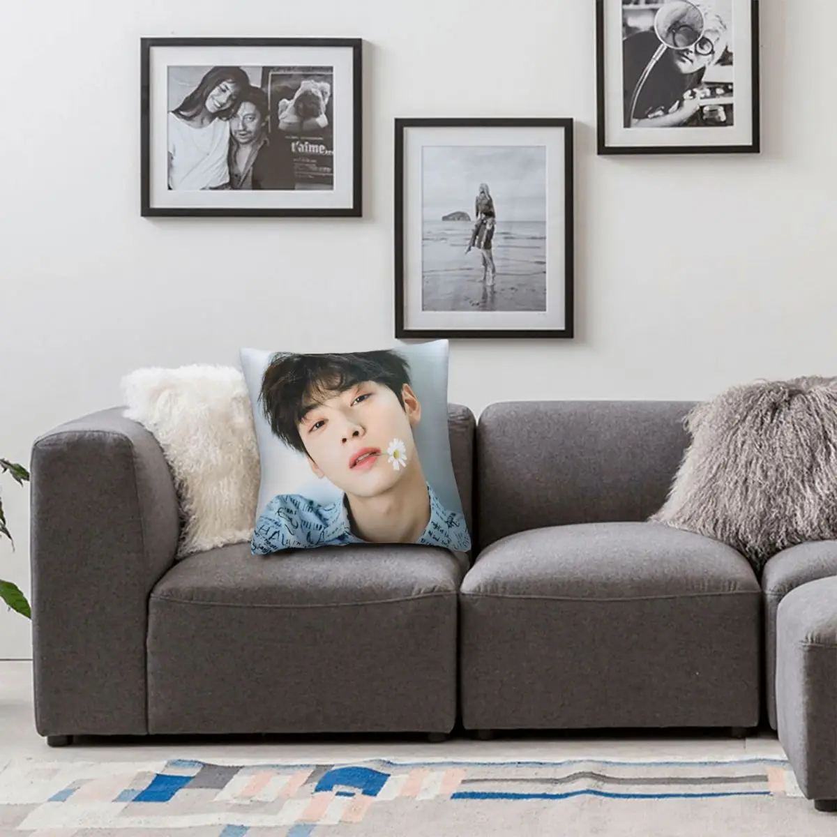 Cha Eun Woo Pillowcase Double-sided Printing Polyester Cushion Cover Decorations Kpop Astro Pillow Case Cover Bedroom Zippered