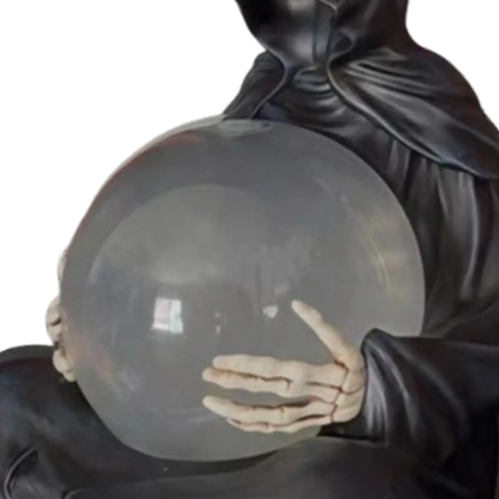 Reaper Statue with Glass Ball Light Scary Black for Shelf Table Indoor