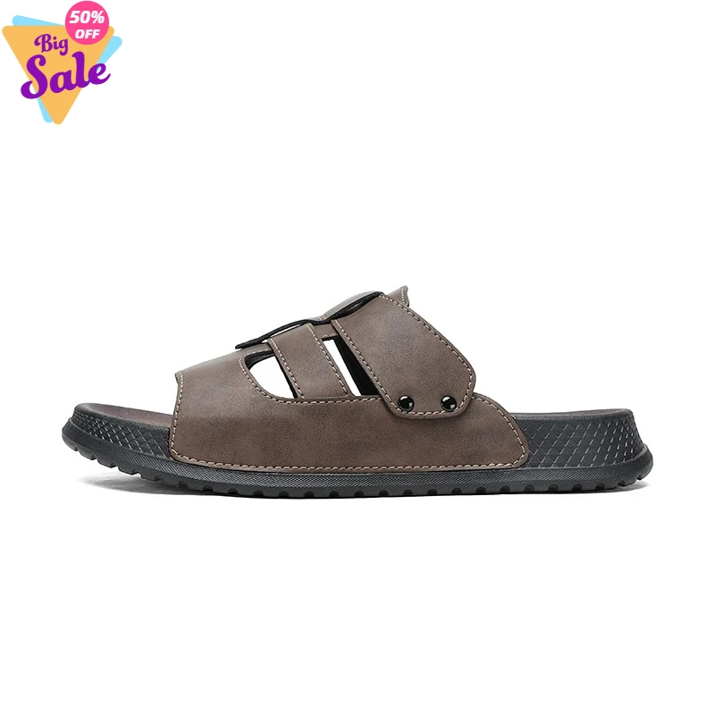 

Мужские дышащие летние модные шлепанцы для активного отдыха, противоскользящие, антибактериальные, с мягкой подошвой, износостойкие, пляжные, спортивные сандалии для подростков.