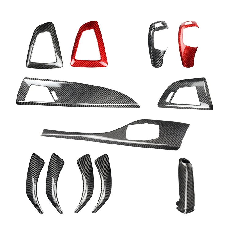 10pcs  F30 RHD Car Interior Accessories Handbrake Center Control Gear Shift Multimedia Panel Inside Door Panel Trim