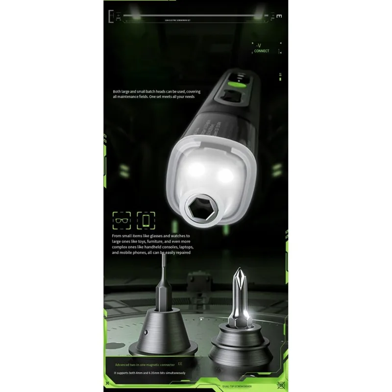ALIM-JAKEMY 1Set Electric Screwdriver Set JM-8196, 3.7-4.2V Rechargeable Straight Handle Home Use