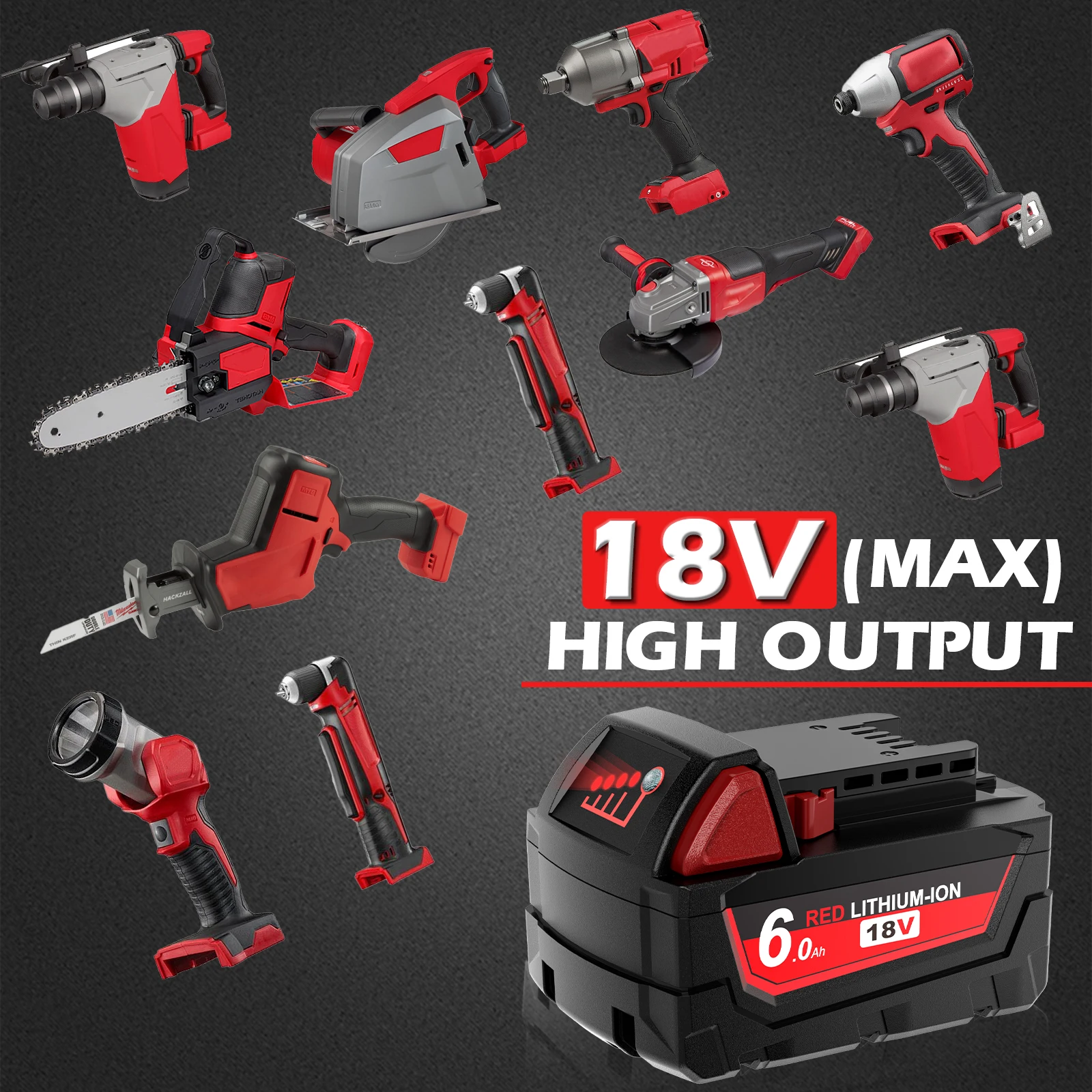 لميلووكي 18 فولت بطارية ل M18 M18B5 XC بطارية ليثيوم أيون 6.0Ah 48-11-1815 48-11-1850 2604-22 2604-20 2708-22 2607-22