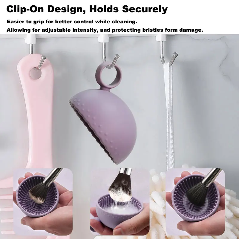 Makeup Brush Cleaner Soft Silicone Makeup Brush Bowl Folding Powder Puff Eyeshadow Brush Cleaning Pad Beauty Tools view 5