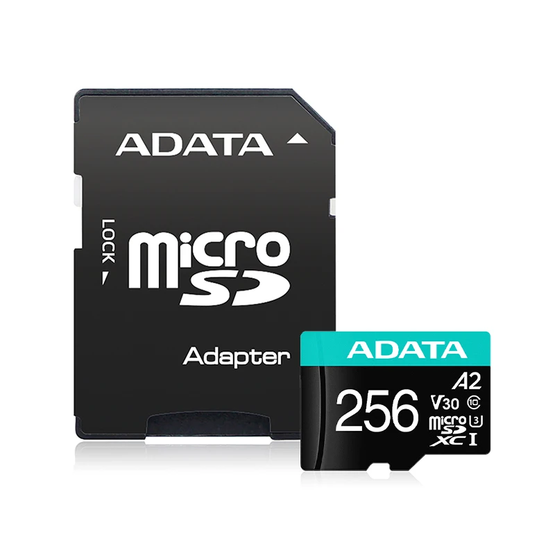 ADATA Micro SDXC Card A2 V30 with SD Adapter Speed Up To 100MB/S UHS-I U3 Memory Card Class10 4K UHD Video 256GB 1TB Flash Card