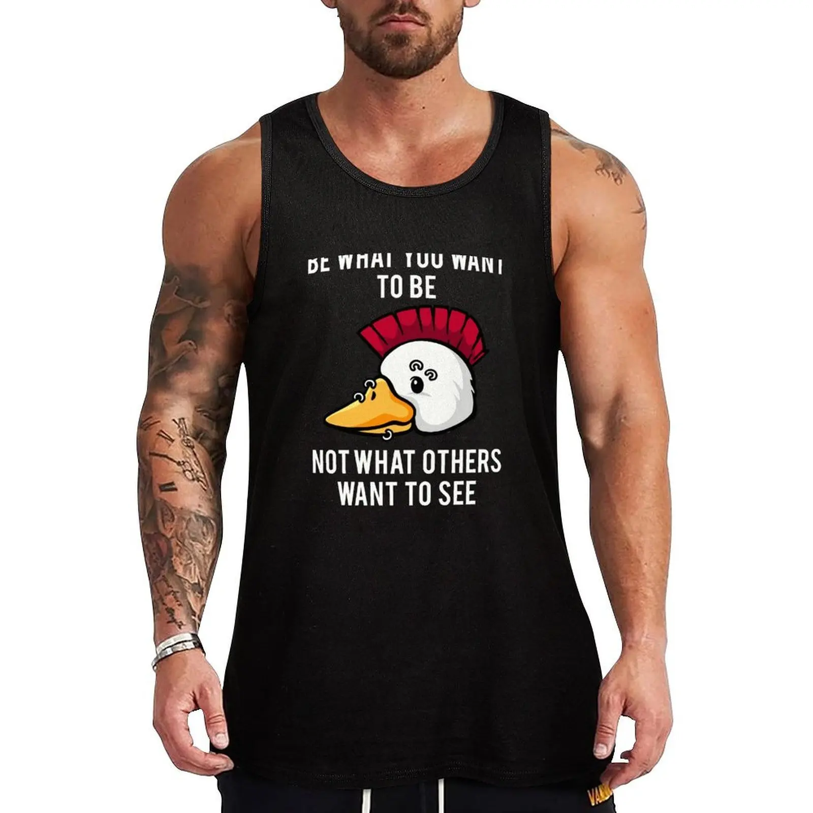 

Duck. Be what you want to be not what others want to see graphic Tank Top Street Style Casual Tank Top Urban Sleeveless Top
