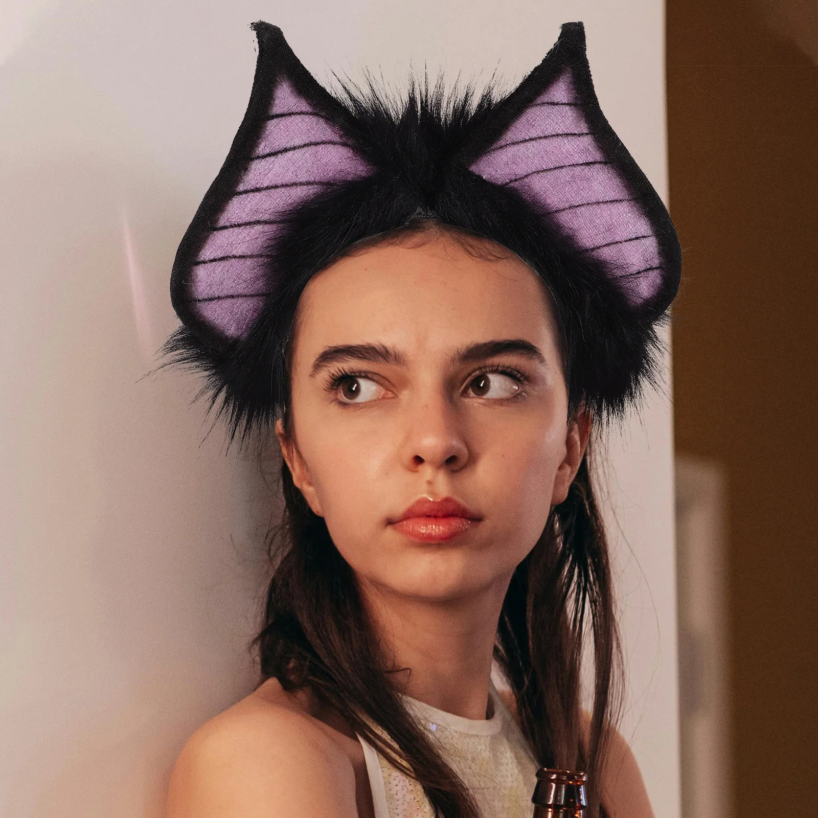 

Realistic Bat Ear Headband Halloween Dark Bat Ears Elastic Devil Headband Costume Cosplay Party Dressing Up Hair Accessories