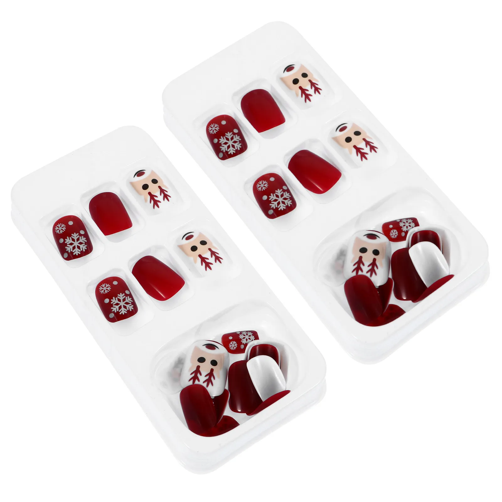 48 Pcs False Nails Fake Decor Xmas Press On Christmas Red Festival Manicure