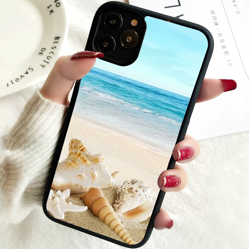 5 5S SE 2020 Phone Cover Case for iPhone 6 6S 7 8 PLUS X XS XR 11 12 13 MINI 14 PRO MAX Rubber Silicone  Seashells Sea Star