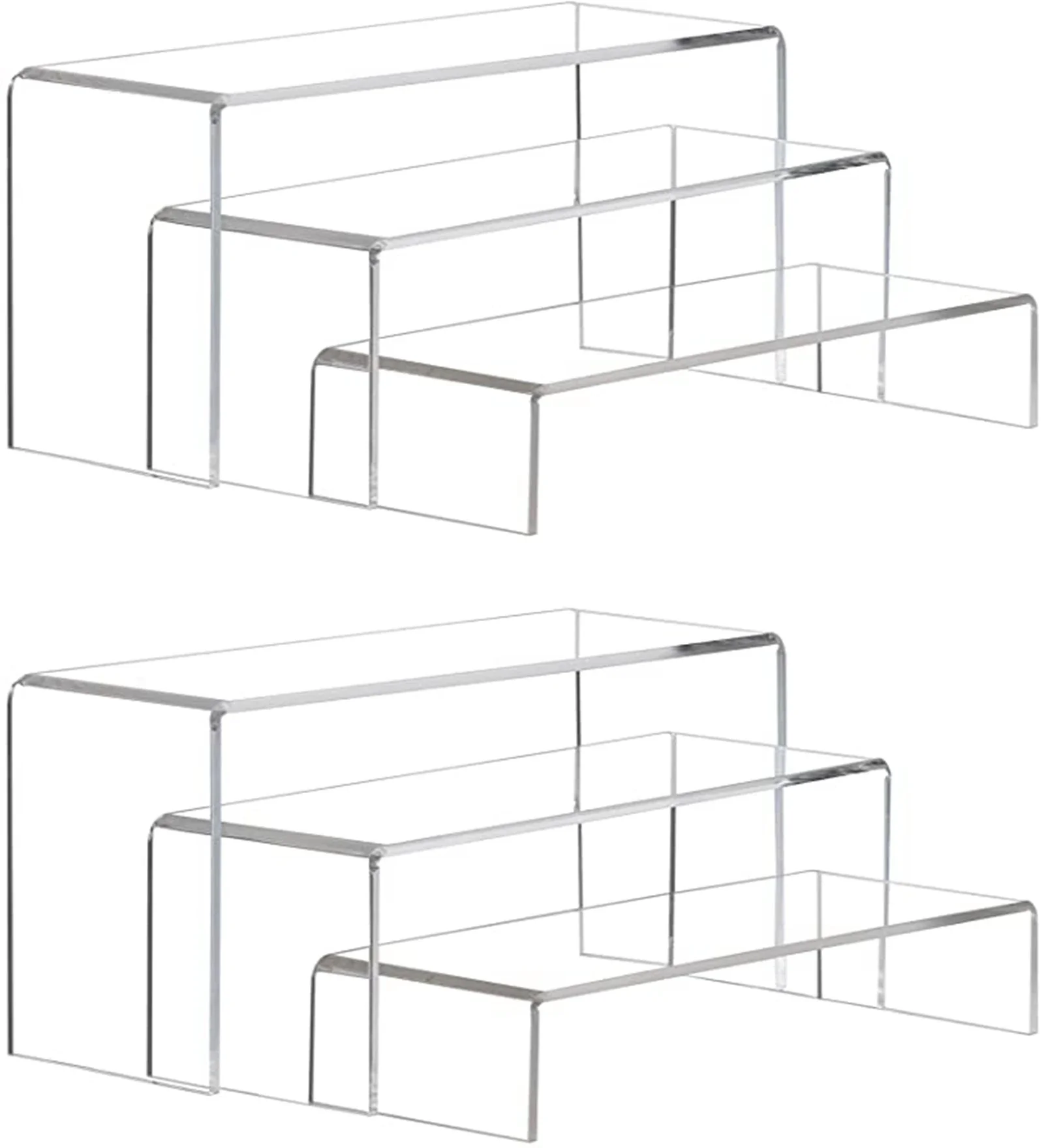 6 -Piece Strong Clear Acrylic Rectangular Riser for Retail Shelf Showcase Fixtures for Jewelry Amiibo Funko bathroom accessories
