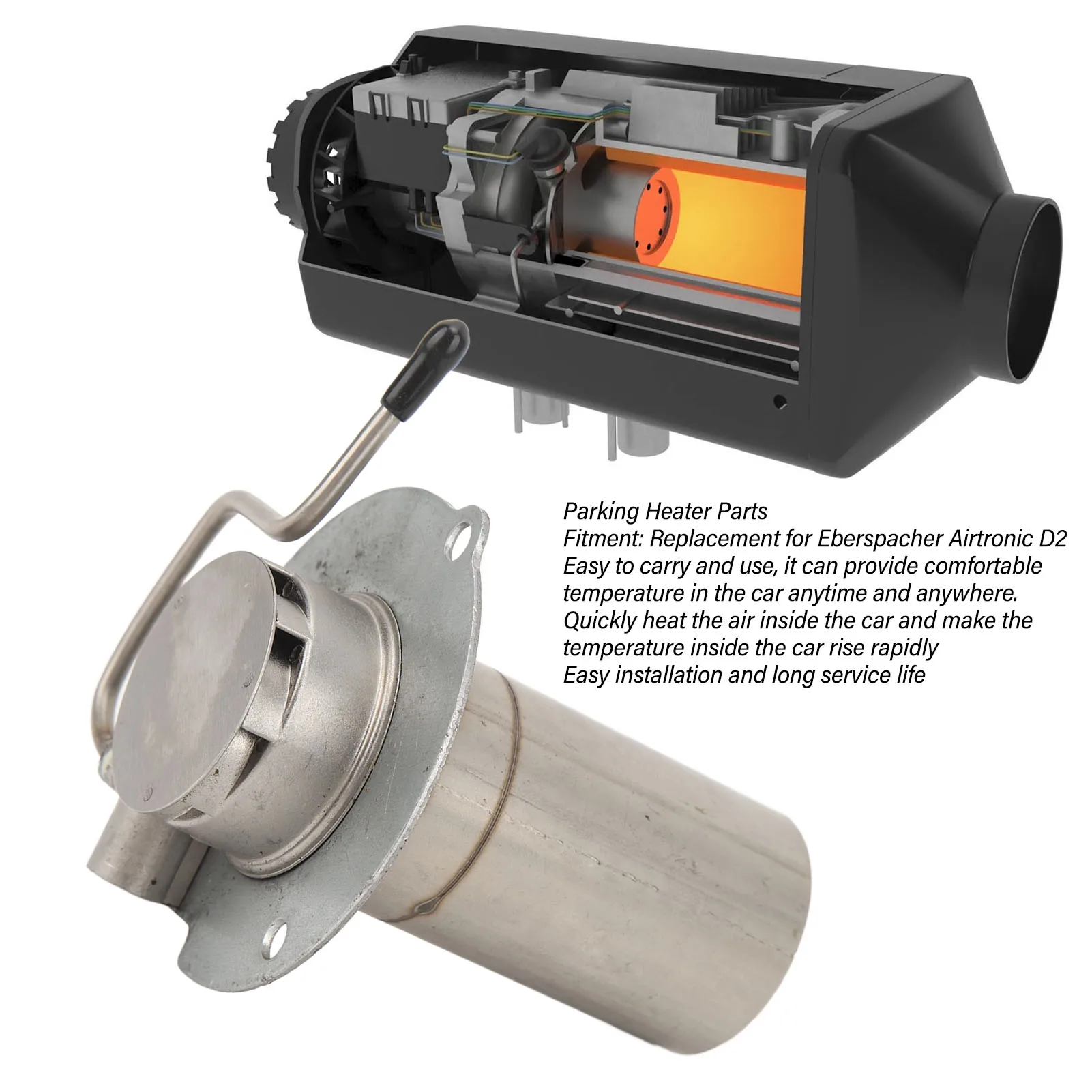 

12/24V Parking Heater Parts 2KW Stainless Steel Burner Combustion Chamber Replacement for Eberspacher Airtronic D2 12V Or 24V