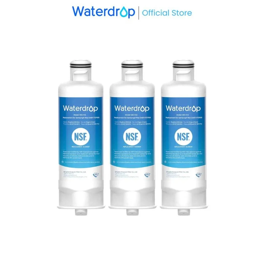 

3 Pack Waterdrop Refrigerator Water Filter, DA97-17376B Replacement For Sam Sun G HAF-QIN/EXP, DA97-08006C, RF28R7201SR, RF28R7