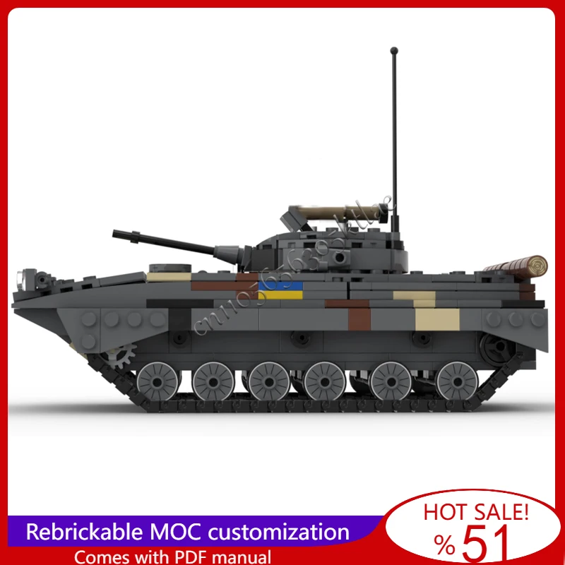 Novo 617 pçs moc segunda geração anfíbio BMP-2 modelo de veículo de combate montado educacional criativo para crianças brinquedos presentes