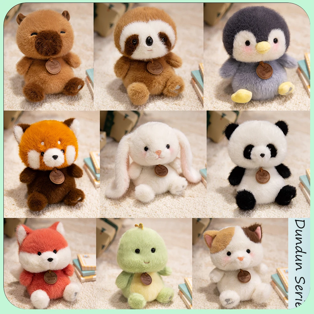 Cute Sitting Animals Red Panda Fox Sloth Cat Plush Toys Soft Plush Dolls Stuffed Capybara Pig Plushie Baby Toys Gifts for Kids