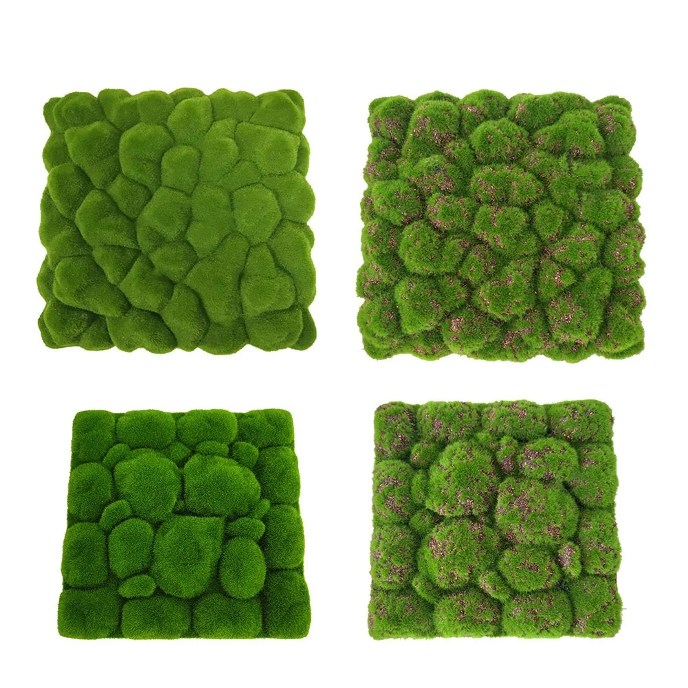 1pc 30cm * 30cm Simulierte Moos Schaum Bord Simulierte Moos Schaum Bord Beflockung Gefälschte Moos Stein pflanze Hintergrund Wand Wohnkultur – Detail 4