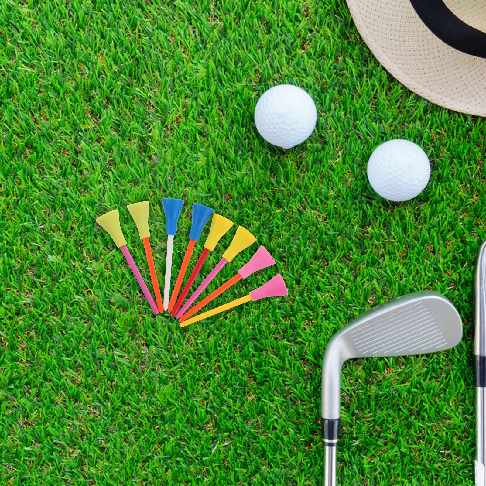 

50pcs Tees Unbreakable Soft Plastic Indoor Outdoor Driving Range Practice Stable Golf Ball Holder Replacement For Turf Mats