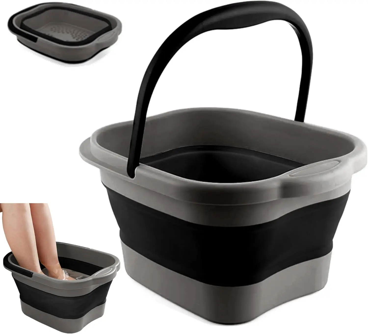 

Foldable Foot Soaking Tub with Massage Nodes, Portable Spa Basin for Circulation and Relaxation