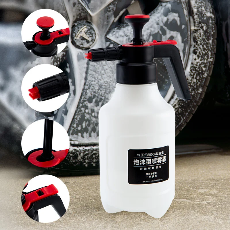 Car Snow Foam Water Sprayer Hand Pressurized Foam Car Wash 2.0L Soap Sprayer for Car Window Washing Automotive Detailing