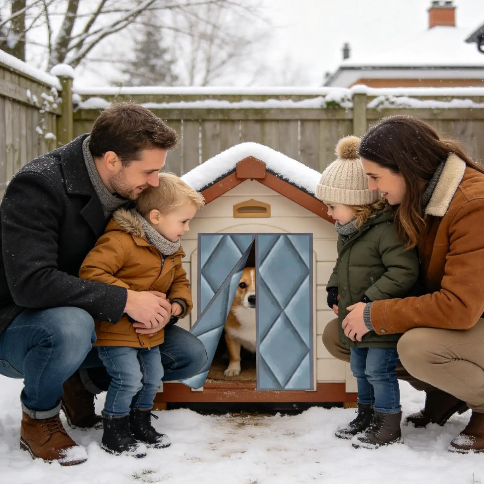 Magnetic Pet Door Flap Windproof Moisture Blocking Crate Cover Cold-Resistant Dog Kennel Door Drapes For Cat Indoor Outdoor Cold