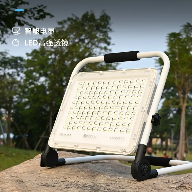 200/300W Flood Light Outdoor Portable LED Reflector Spotlight Rechargeable Floodlight Construction Camping Lamp with USB