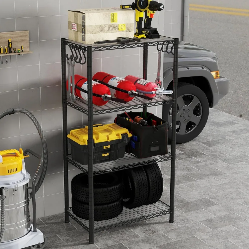 Shelving Unit with Shelf Liners,NSF Certified, Adjustable, Steel Organizer Wire Rack, for Kitchen and Garage