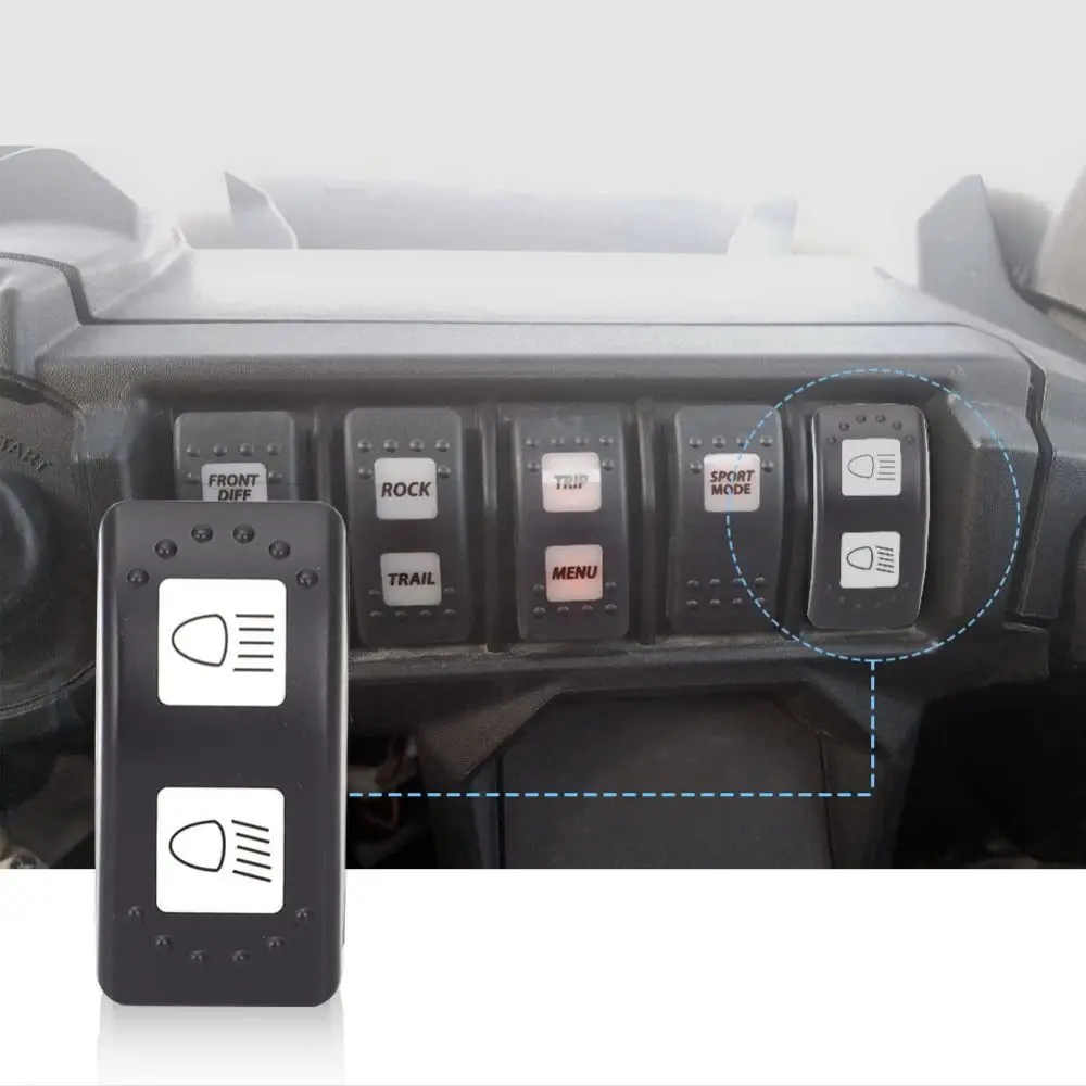 15A 24V Boat Type Switch Car Modification Excellent Conduction Headlight Switch ABS LED Indicator Full Beam Switch Bus