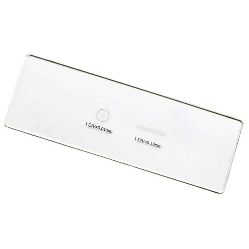 DTA6 Microscope Calibration Slide Dual Scales DIV 0.01mm Stage Ruler Graticule Division for Precise Measurement Quality Control