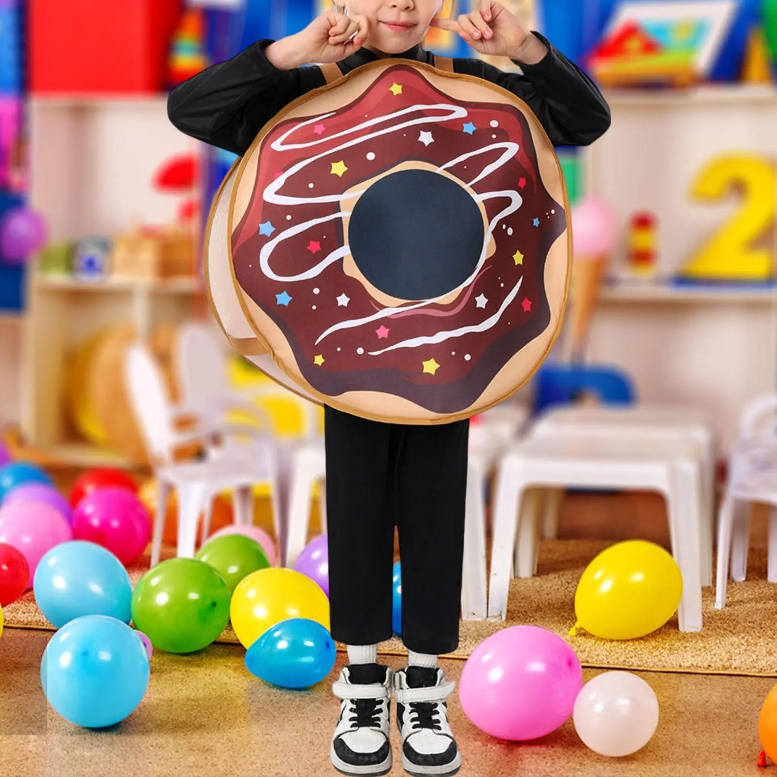 Kids Donut Costume Accessories Glitter Food Cosplay Outfit Comfortable Fancy Dress for School Performance and Parties
