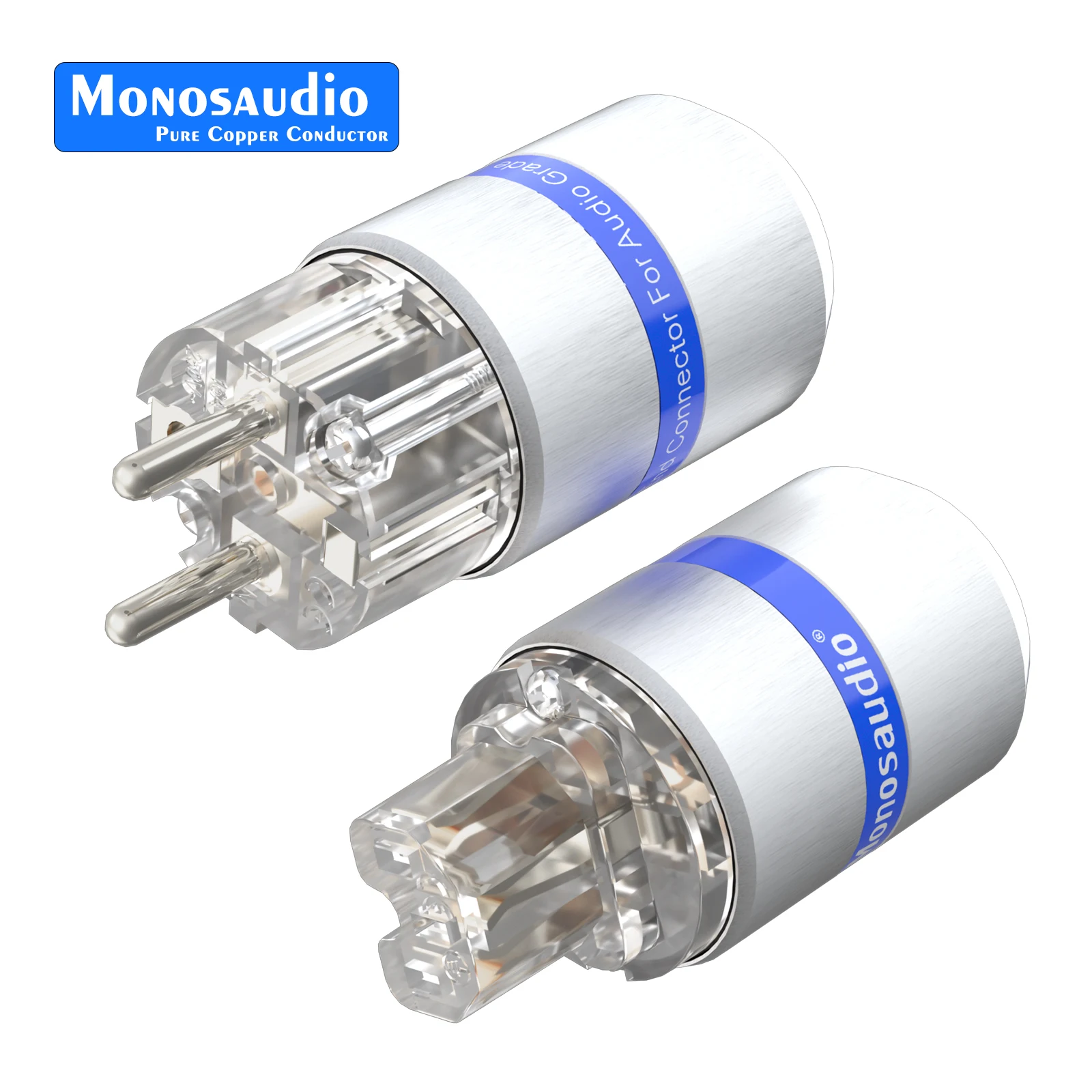 Monosaudio E107/F107 Netzstecker aus reinem Kupfer, EU-Schuko-Netzstecker + IEC-Buchsenstecker – Detail 1