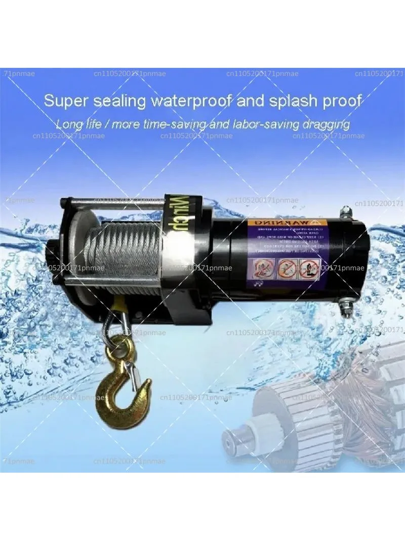 Electric Winch 3000lbs 12V 24V Off-Road Vehicle Self-Rescue Traction for Truck SUV ATV