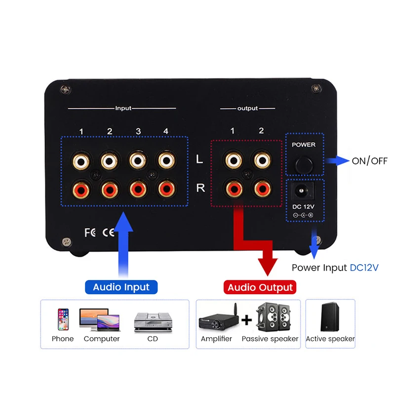 PJ. MIAOLAI SA-1000 preamplificatore a tubo HiFi 6 h3n amplificatore per cuffie tono tubo 4 ingressi 2 uscite Chip Ne5532 con Vu Meter