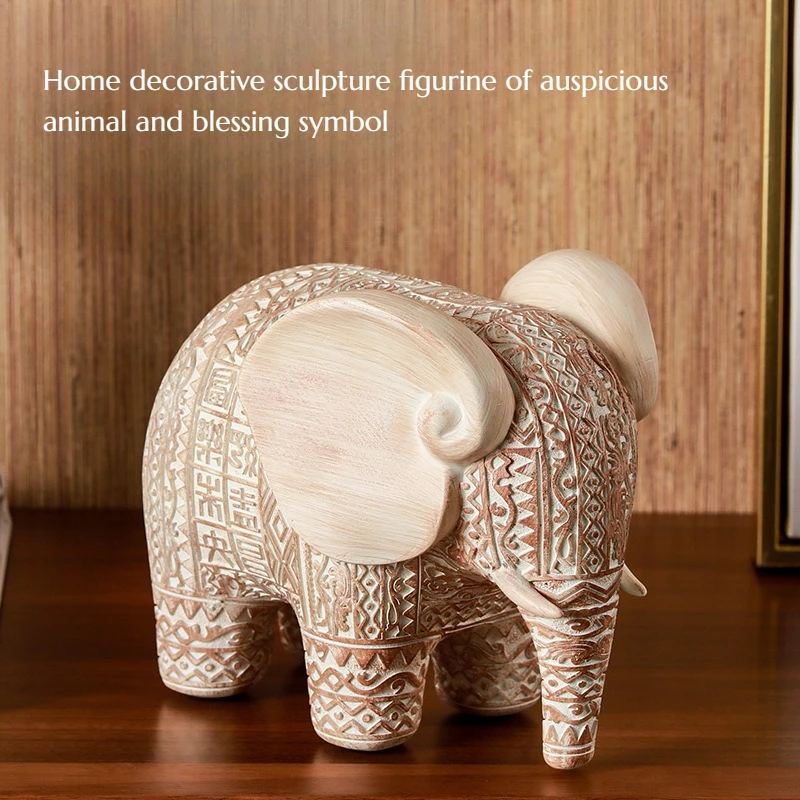 

Antique Style Elephant Resin Sculpture Crafts Living Room Coffee Table Table Decorations Home Decor Crafts Unique Gifts